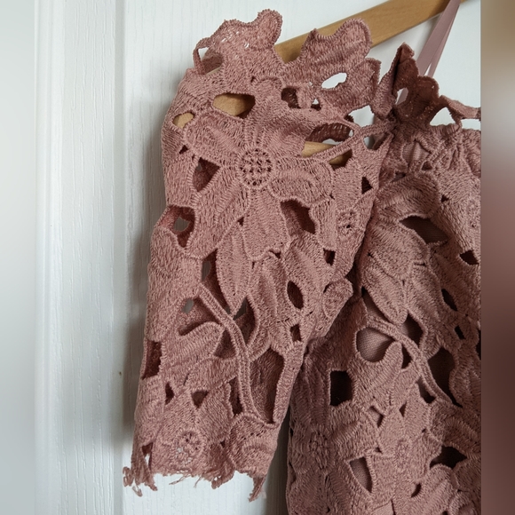 NWOT Design Lab Dusty Pink/Rose Lace dress - Picture 5 of 12